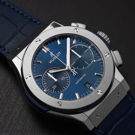 hublot blue chronograph titanium 45mm used|second hand hublot watches.